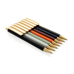 Stylo ergonomique à trois faces, toucher doux, encre bleue couleur noir vue générale