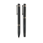 Set d’écriture stylo bille et roller en métal Swiss Peak, encre bleue couleur noir troisième vue