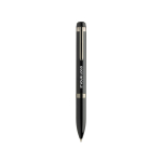 Stylo en métal à rotation fluide Swiss Peak encre bleue 1 200 m couleur noir avec zone d'impression