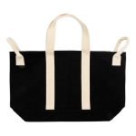 Sac de plage en toile recyclée avec finition lavée 400 g/m² couleur noir deuxième vue