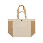 Sac shopper-weekend en toile recyclée, capacité 18 L, 400 g/m² couleur blanc cassé deuxième vue