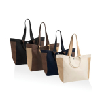 Sac shopper-weekend en toile recyclée, capacité 18 L, 400 g/m² couleur blanc cassé vue générale