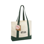 Tote bag en coton recyclé avec message 20 L 350 g/m² couleur vert avec zone d'impression