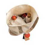 Tote bag en coton recyclé avec message 20 L 350 g/m² couleur blanc cassé troisième vue