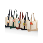 Tote bag en coton recyclé avec message 20 L 350 g/m² couleur blanc cassé vue générale