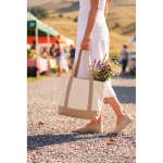 Tote bag en coton recyclé avec message 20 L 350 g/m² couleur blanc cassé vue d'ambiance