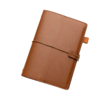 Carnet rechargeable A5 en PU avec poches et élastique, pages lignées couleur marron deuxième vue