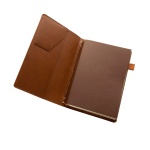 Carnet rechargeable A5 en PU avec poches et élastique, pages lignées couleur marron quatrième vue