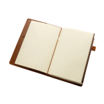 Carnet rechargeable A5 en PU avec poches et élastique, pages lignées couleur marron cinquième vue