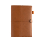 Carnet rechargeable A5 en PU avec poches et élastique, pages lignées couleur marron huitième vue