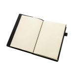 Carnet rechargeable A5 en PU avec poches et élastique, pages lignées couleur noir cinquième vue