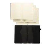 Carnet rechargeable A5 en PU avec poches et élastique, pages lignées couleur noir sixième vue