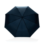 Parapluie pliant automatique 21'' poignée en cuir synthétique mat Ø108 couleur bleu marine deuxième vue