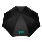Parapluie automatique en fibre de verre Swiss Peak 30” Ø150 couleur noir vue avec logo