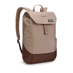 Sac à dos urbain avec compartiment ordinateur Thule Lithos 14'' 16 L couleur beige vue avec logo
