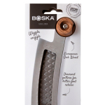 Couteau à pizza et à fromage Boska en acier inoxydable à double prise couleur argenté