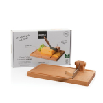 Coupe-fromage avec planche EN BOIS et couteau amovible Boska couleur marron vue avec boîte