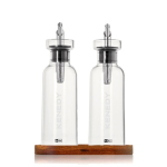Set d’huile et de vinaigre 4 en 1 300 ml AdHoc couleur transparent vue avec logo