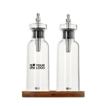 Set d’huile et de vinaigre 4 en 1 300 ml AdHoc couleur transparent avec zone d'impression