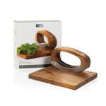 Set cuisine couteau basculant et planche à découper AdHoc RoccaVerde couleur marron vue avec boîte