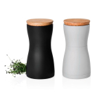 Set de moulins sel et poivre avec couvercle anti-odeurs AdHoc couleur noir deuxième vue