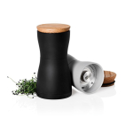 Set de moulins sel et poivre avec couvercle anti-odeurs AdHoc couleur noir quatrième vue