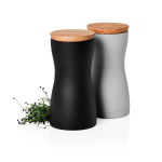Set de moulins sel et poivre avec couvercle anti-odeurs AdHoc couleur noir sixième vue