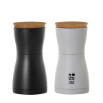 Set de moulins sel et poivre avec couvercle anti-odeurs AdHoc couleur noir avec zone d'impression