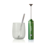 Set matcha en coffret avec verre et mousseur 250 ml AdHoc Chado couleur vert vue avec logo