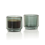 Tasses à espresso empilables double paroi en verre 45 ml AdHoc Impact couleur transparent deuxième vue
