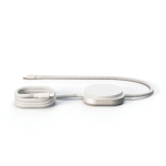 Câble de charge USB-C vers USB-C 2 en 1 en aluminium 15 W Zens Pro 2 couleur blanc cassé deuxième vue