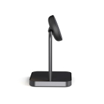 Chargeur sans fil double avec support magnétique de bureau Qi Zens couleur noir quatrième vue