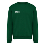 Sweat unisexe à col rond en molleton 340 g/m² Iqoniq Torla couleur vert foncé avec zone d'impression