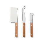 Set à fromage avec planche et 3 couteaux en acier inoxydable couleur marron deuxième vue