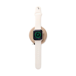 Chargeur sans fil écologique pliable 2 en 1 avec USB-C et 15 W couleur ivoire deuxième vue