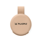 Chargeur sans fil écologique pliable 2 en 1 avec USB-C et 15 W couleur ivoire vue avec logo