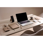 Chargeur sans fil écologique pliable 2 en 1 avec USB-C et 15 W couleur ivoire