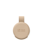 Chargeur sans fil écologique pliable 2 en 1 avec USB-C et 15 W couleur ivoire avec zone d'impression