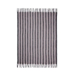 Plaid à rayures en laine et polyester recyclé 130 x 170 cm couleur gris troisième vue