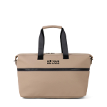 Sac de voyage extensible de week-end en polyester recyclé 54 L couleur ivoire avec zone d'impression