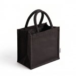 Sac en coton recyclé avec intérieur laminé 220 g/m² couleur noir sixième vue