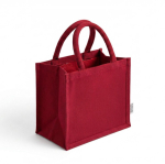 Sac en coton recyclé avec intérieur laminé 220 g/m² couleur rouge vue détail 2