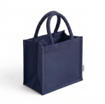 Sac en coton recyclé avec intérieur laminé 220 g/m² couleur bleu marine cinquième vue