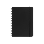 Set carnet A5 en PU et stylo aluminium à encre bleue couleur noir vue détail 6