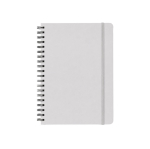 Set carnet A5 en PU et stylo aluminium à encre bleue couleur blanc vue détail 5 