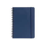 Set carnet A5 en PU et stylo aluminium à encre bleue couleur bleu marine vue détail 4