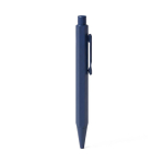 Set carnet A5 en PU et stylo aluminium à encre bleue couleur bleu marine vue détaillée
