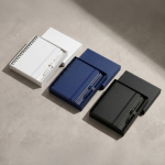 Set carnet A5 en PU et stylo aluminium à encre bleue