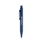 Stylo en aluminium à bouton-poussoir avec encre bleue couleur bleu marine avec zone d'impression