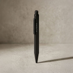 Stylo en aluminium à bouton-poussoir avec encre bleue vue détail 4